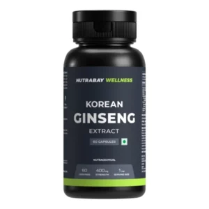 Nutrabay Wellness Korean Ginseng Extract (Panax Ginseng) - 400mg, 60 Veg Capsules available on Herbkart