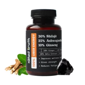 The Naked Truth 3x Power of Shilajit, Ashwagandha & Korean Ginseng for Men, 1000mg, 60 Non Gelatin Veg Capsules available on Herbkart