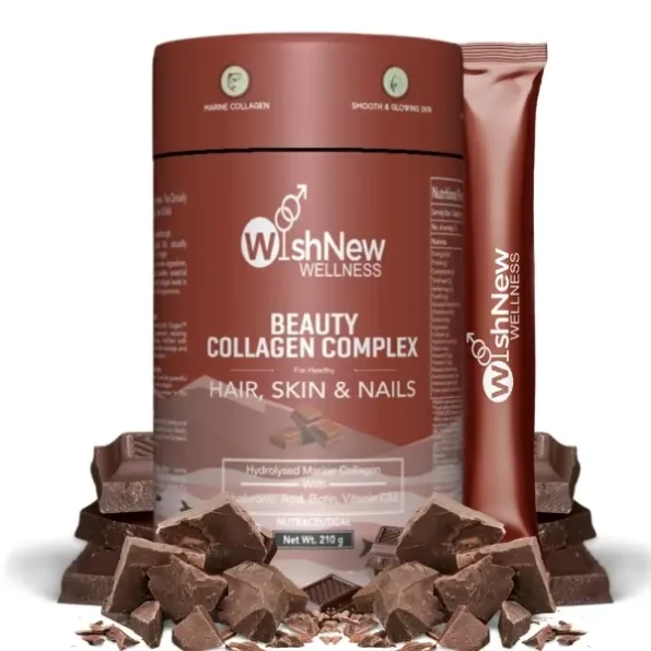 WishNew Wellness Beauty Collagen Complex, Natural Chocolate Flavor, 210 g, Herbkart8t781y8M005nVL.webp, Herbkart8t781y8M005nVL