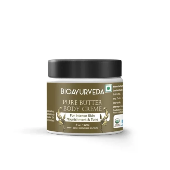 BIOAYURVEDA Pure Butter Body Crème for Intense Skin Nourishment and Tone, 120gm available on Herbkart