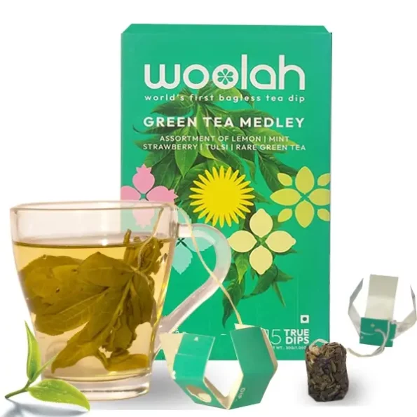 Woolah Green Tea Assortment pack, Organic BAGLESS Tea Dip (15 Dips /30 Cups), Herbkart8t771I2r3FQRlL.webp, Herbkart8t771I2r3FQRlL