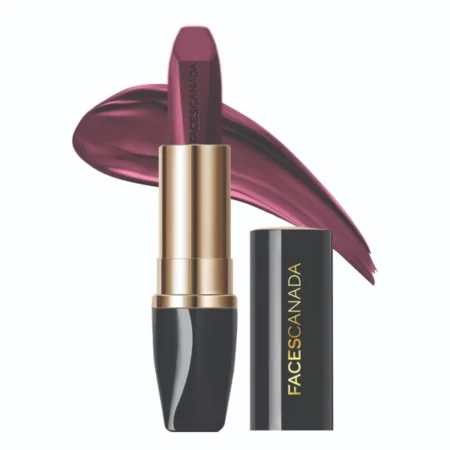 FACESCANADA Matte Addiction Lipstick - Delicate Plum, 3.7g | 9HR Longstay | HD Luxe Finish | Intense Color | Hydrating Comfort | Primer Infused | Smooth Creamy Texture | With Mulberry & Shea Butter