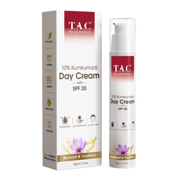 TAC - The Ayurveda Co. Kumkumadi Day Cream with Spf 20 - 50Gm, Herbkart8t761l7bXuqQ0L.webp, Herbkart8t761l7bXuqQ0L