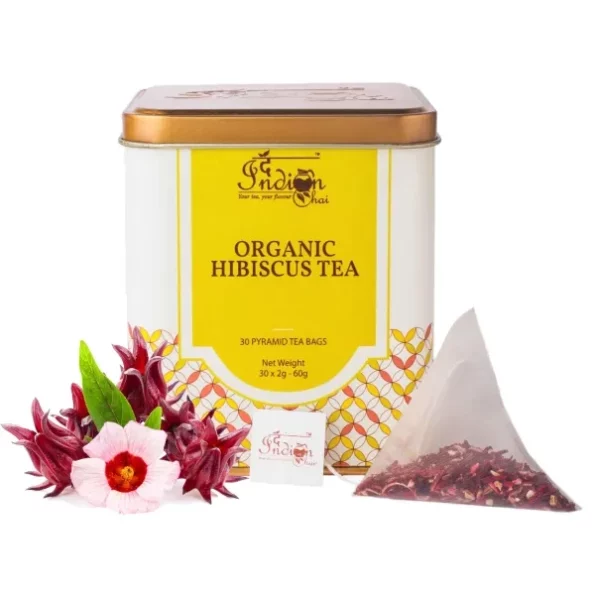 The Indian Chai - Organic Hibiscus Tea 30 Pyramid Tea Bags, Herbkart8t7819y-m9609L.webp, Herbkart8t7819y m9609L