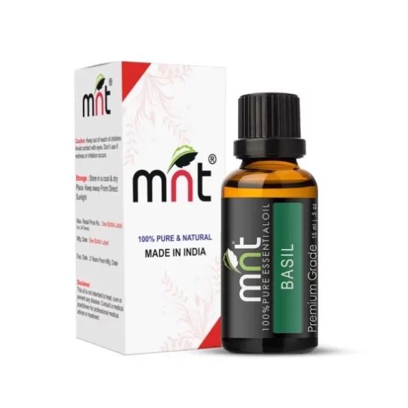 MNT Basil (Tulsi) Essential Oil 100% Pure, Natural & Therapeutic Grade Oil for Hair, Skin, Body Massage & Aromatherapy (15ML), Herbkart8t761RonAQ204OL.webp, Herbkart8t761RonAQ204OL