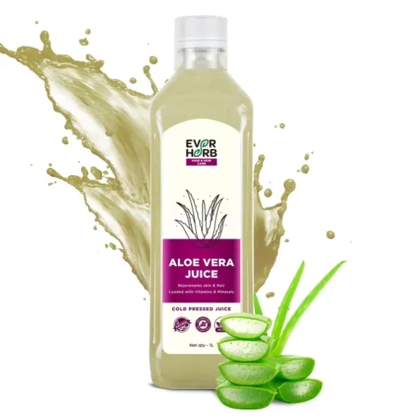 Everherb Aloe Vera Juice - 1L All Natural Tonic for Glowing Skin and Healthy Hair - 1000 ml, Herbkart8t761w20udIr0zL.webp, Herbkart8t761w20udIr0zL