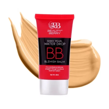 Beauty Berry Shiny Pearl Waterdrop Blemish Balm BB Foundation with SPF-15 | Lightweight & Non-Greasy Long Lasting Foundation Cream Enriched with Jojoba Seed Oil (Medium Beige)