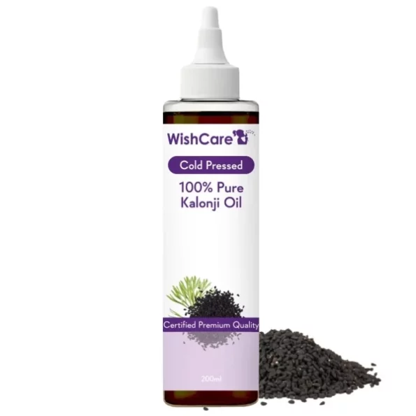 WishCare® Premium Cold Pressed Kalonji - Onion Black Seed Hair Oil 200 Ml For Healthy Hair and Skin available on Herbkart