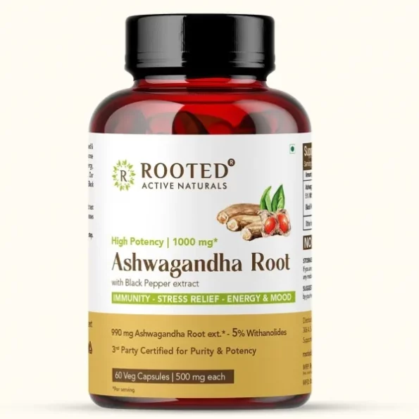Rooted Ashwagandha Root Capsules (5% Withanolides), 60 Caps, 500 Mg Each, Herbkart8t761OYUPszoeL.webp, Herbkart8t761OYUPszoeL