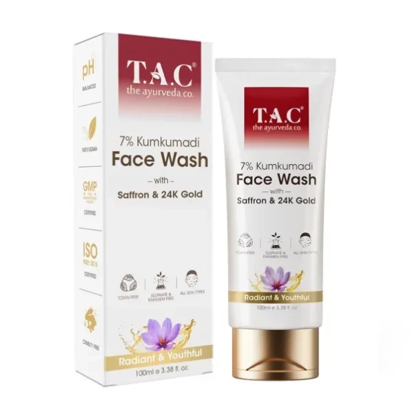 TAC - The Ayurveda Co. 7% Kumkumadi Face Wash - 100Ml, Herbkart8t761SphYbcqPL.webp, Herbkart8t761SphYbcqPL