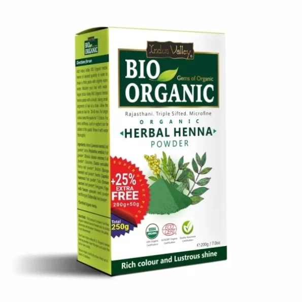 INDUS VALLEY Bio Organic Herbal Henna Powder (200g+50g), Herbkart8t761IxUEnAxOL.webp,