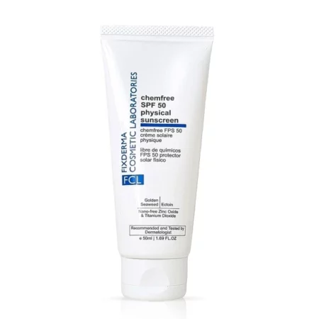 FCL Chemfree Physical Mineral Sunscreen SPF 50 | Sunscreen For Body & Face | Moisturizer For Acne Prone Skin | Sun Screen Protector SPF 50 | Mineral Sunscreen - 50ml