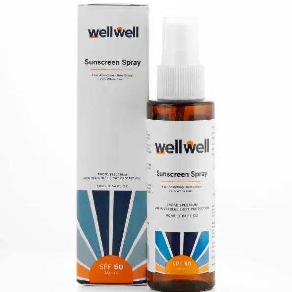 WellWell Sunscreen SPF 50 PA++++ Invisible Spray: Face & Body, Zero White Cast, 90 ml, Herbkart8t771J1neBdKtL.webp, Herbkart8t771J1neBdKtL