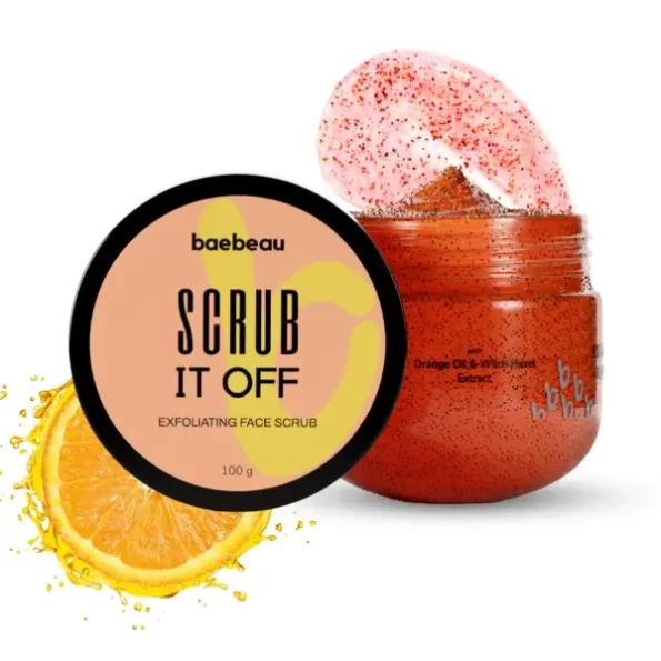 Baebeau Scrub it Off Exfoliating Face Scrub Removes Dirt, Blackheads & Whiteheads with Orange Oil & Witch Hazel Extract for Smooth & Clear Skin for Women & Men - 100gm, Herbkart8t781mMDmXNITL.webp, Herbkart8t781mMDmXNITL