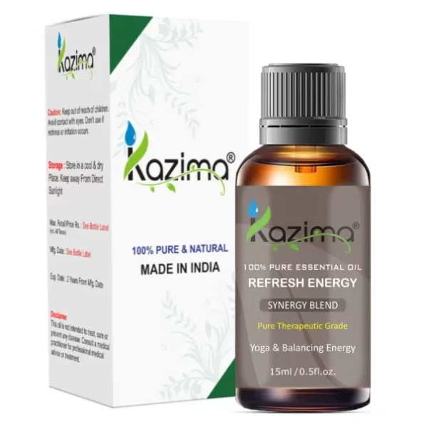 Kazima Refresh Energy Blend Essential Oil (15 ml) available on Herbkart