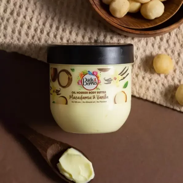 Buds & Berries Macadamia and Vanilla, Oil Nourishing Body Butter 200 ml available on Herbkart