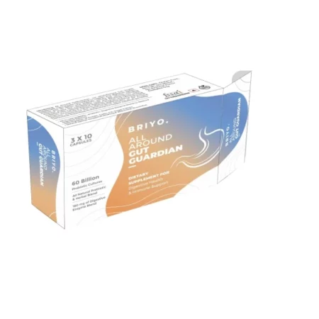 Briyo Gut Guardian Gut Health Support - 60 Billion CFU Probiotics, Prebiotics, Digestive Enzymes, and Herbs for Digestion & Immune Health - Relieves Constipation, Diarrhea, Gas & Bloating