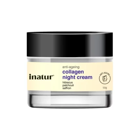 inatur Collagen Night Cream for Dry Skin | Night Cream for Oily Skin | Age Defying, Collagen Boost, Deep Hydration | Reduces Fine Lines & Wrinkles | Top 10 Night Cream for All Skin Types | 50g
