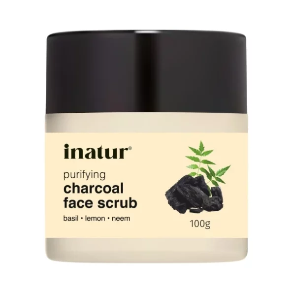 Inatur Charcoal Face Scrub, 100g available on Herbkart