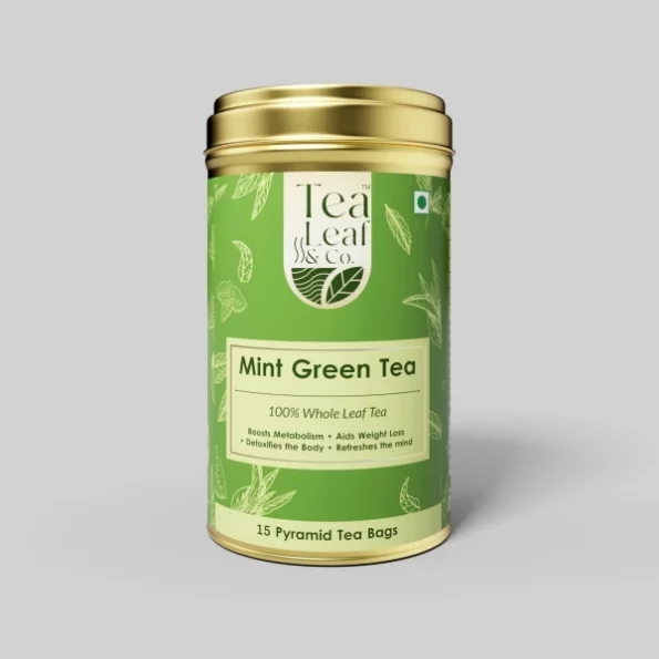 Tea Leaf & Co. Mint Green Tea- 15 Pyramid Tea Bags, Herbkart8t761qY5HoE-kL.webp, Herbkart8t761qY5HoE kL