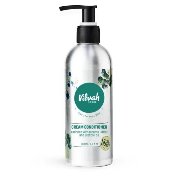 vilvah STORE Hair Cream Citrus Conditioner|For Dry And Frizzy Hair|Deeply Conditions Damaged Hair|Paraben&Sulphate Free Conditioner|Gives Soft,Silky And Shiny Look|For Men&Women|200 Ml,1 Count, Herbkart8t751R495NdcdL.webp, Herbkart8t751R495NdcdL