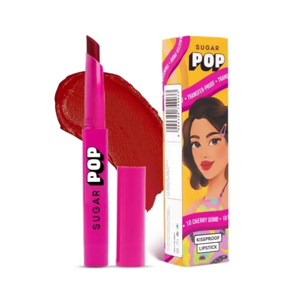 SUGAR POP Kissproof Satin Lipstick 10 Cherry Bomb 2.2 Gm available on Herbkart