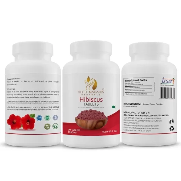 Goldenacacia Herrbals Hibiscus 1000mg Tablets (60) available on Herbkart