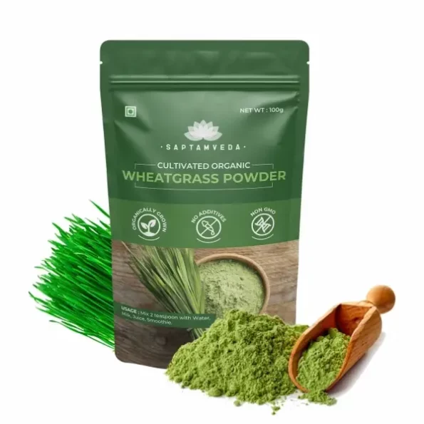 SAPTAMVEDA 100% Organic Wheatgrass Powder 100 Gm, Herbkart8t761Hb20B0lINL.webp, Herbkart8t761Hb20B0lINL