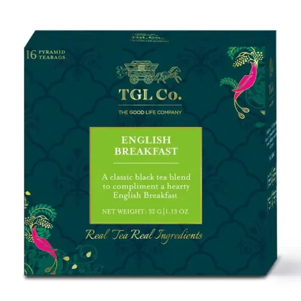 TGL Pure English Breakfast Tea Bags 16 Tea Bags available on Herbkart