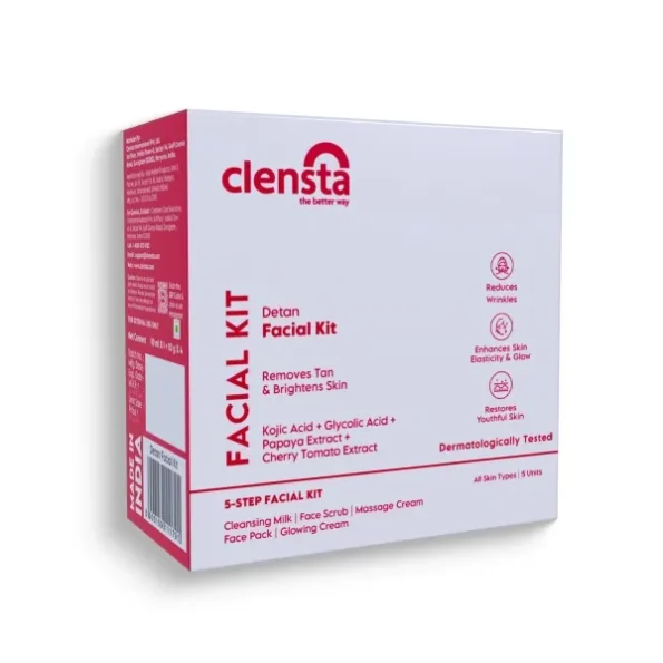 Clensta DETAN Facial Kit For Women & Men, With Kojic Acid & Papaya Extract, Size - 10 X 5gm, Herbkart8t761dWfOwx520L.webp,