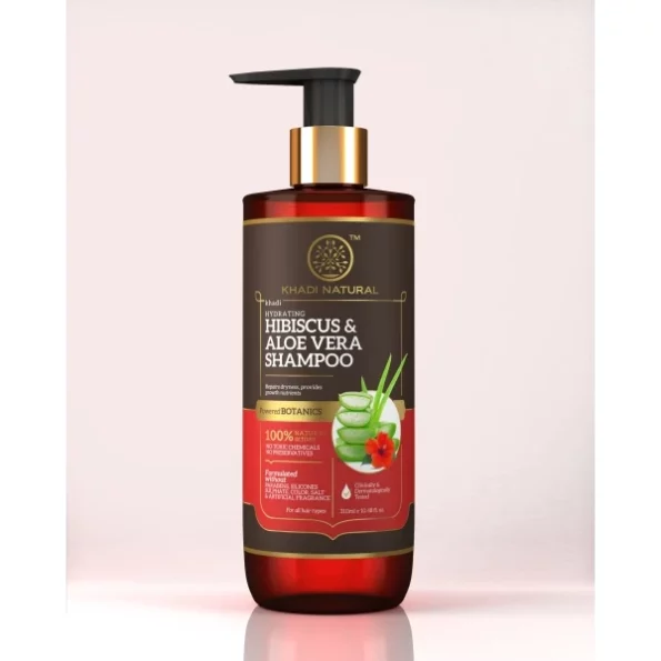 Khadi Natural Hibiscus & Aloevera Shampoo With Reetha & Amla Sulphate Paraben Free - 310 ml available on Herbkart