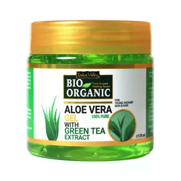 INDUS VALLEY Bio Organic Pure Multipurpose Aloe Vera Gel With Green Tea Extract - 175ml available on Herbkart