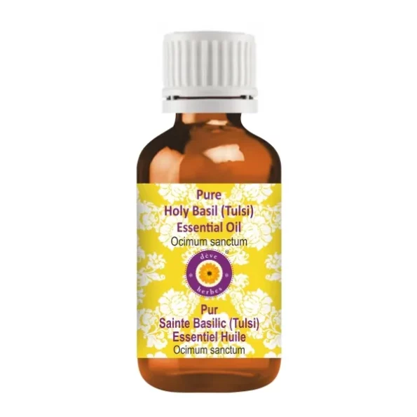 Deve Herbes Pure Holy Basil (Tulsi) Essential Oil (Ocimum sanctum) Steam Distilled 10ml, Herbkart8t771Y-BEvYEAL.webp, Herbkart8t771Y BEvYEAL