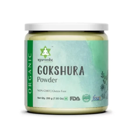 Ayurvedix Organic Gokshura Powder | Gokhru Powder | Tribulus Terrestris Powder for Overall Wellness - 200 Gram, Pack of 1