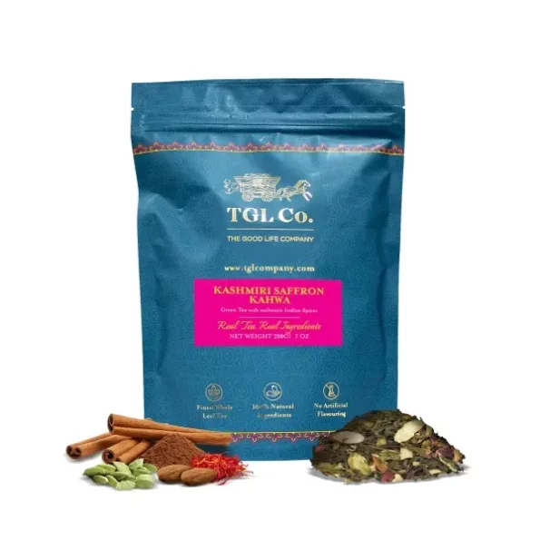 TGL Co. The Good Life Company Kashmiri Saffron Kahwa Green Tea - Bags/Loose Leaf (200 Gm), Herbkart8t781jl5DQboyL.webp, Herbkart8t781jl5DQboyL