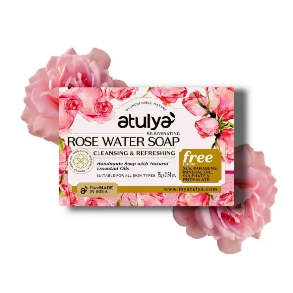 Atulya Rejuvenating Rose Water Soap, 75g, Herbkart8t761Du20dTkrLL.webp, Herbkart8t761Du20dTkrLL