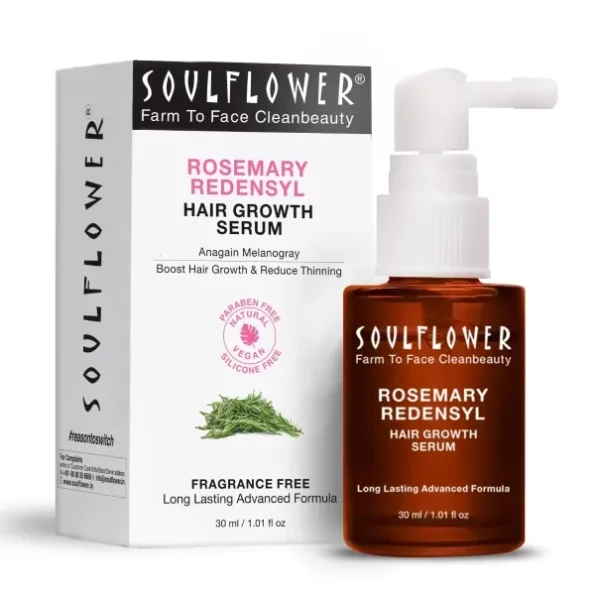 Soulflower Rosemary Redensyl Hair Growth Serum, 30 ml available on Herbkart