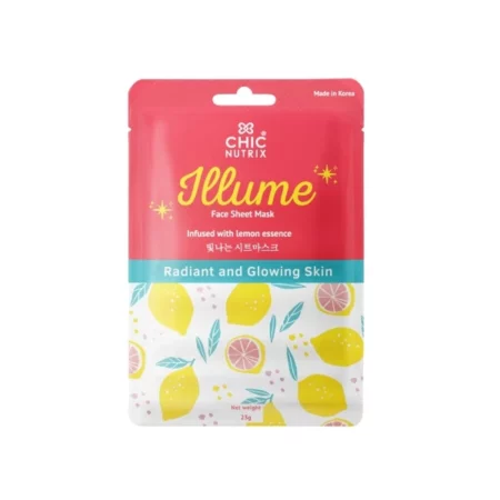 Chicnutrix - Collagen & Vitamin C Korean Sheet Mask | Instant Brightening & Glow | With Niacinamide & Hyaluronic Acid | All Skin Types | 25g