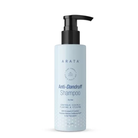 Arata Anti Dandruff Shampoo (200 ML) | For Dry Hair | With Tea Tree Oil, CutiBiome CLR™, Neem | Treats Dandruff Effectively | Gently Cleanses | Removes Flakiness