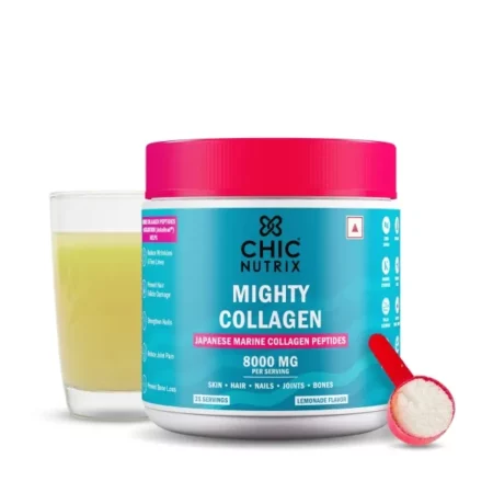 Chicnutrix Marine Collagen - 8g Japanese Collagen Powder, 25 Servings, Tasty Lemonade Flavour