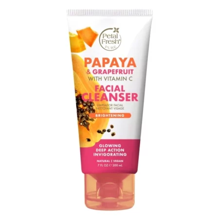 Petal Fresh Brightening Papaya & Grapefruit Facial Cleanser - 200 ml | With Vitamin C for Glowing skin | No SLS, Paraben & Silicones |100% Vegan and Cruelty Free |