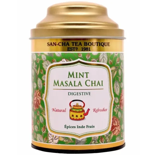 Sancha Tea Boutique, Mint Masala Chai, 100gm Loose Leaf Tea available on Herbkart