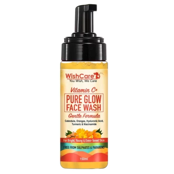 WishCare Vitamin C+ Pure Glow Face Wash - 150 ml (PGFW150) available on Herbkart