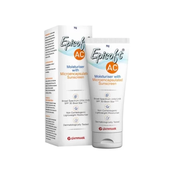 Glenmark Episoft AC Moisturizer with Sunscreen, SPF 30+, 75 gms available on Herbkart