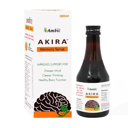 Ambic Akira Memory Wellness Syrup for Brain Health and Better Concentration I Brain Support Supplement for Memory Booster & Focus I Ayurvedic Brain Tonic - 300ML