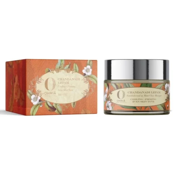 Ohria Ayurveda Sandalwood & Mint Clay Masque, Chandanadi Lepam Helps to give Even Skin Tone (50g, Red), Herbkart8t761O20LR1NhlL.webp, Herbkart8t761O20LR1NhlL