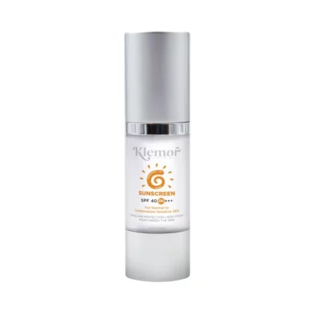 Klemor Paris Sunscreen SPF 40+ cream | UVA & UVB Protection | Brighter and Radiant Skin with Lemon and Tomato Extract | Lightweight, Non Sticky, Non Greasy, Quick Absorbing | For Women & Men 30ml