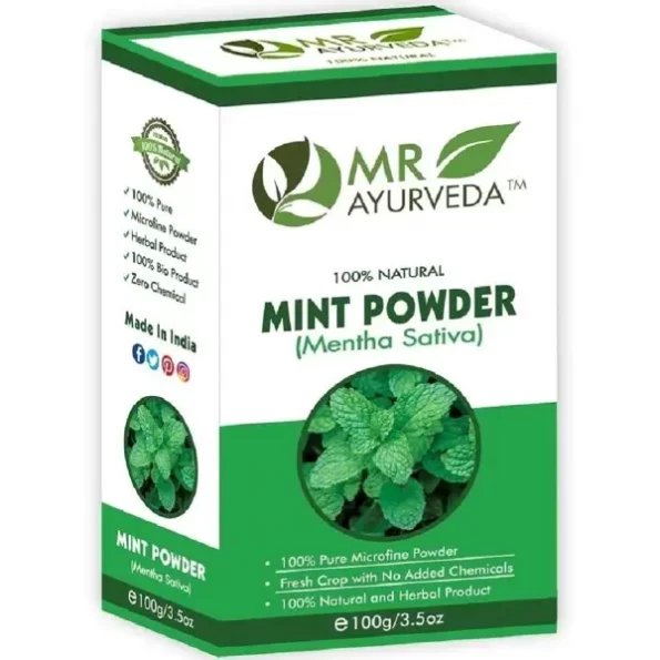 MR Ayurveda 100% Organic Mint Powder, 100 Grams, Herbkart8t761TZgcAcP8L.webp, Herbkart8t761TZgcAcP8L