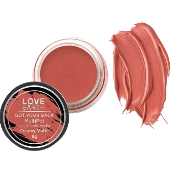 Love Earth Lip Tint & Cheek Tint Multipot, Matte Finish - Coral, Herbkart8t761ZqNs9-8DL.webp, Herbkart8t761ZqNs9 8DL