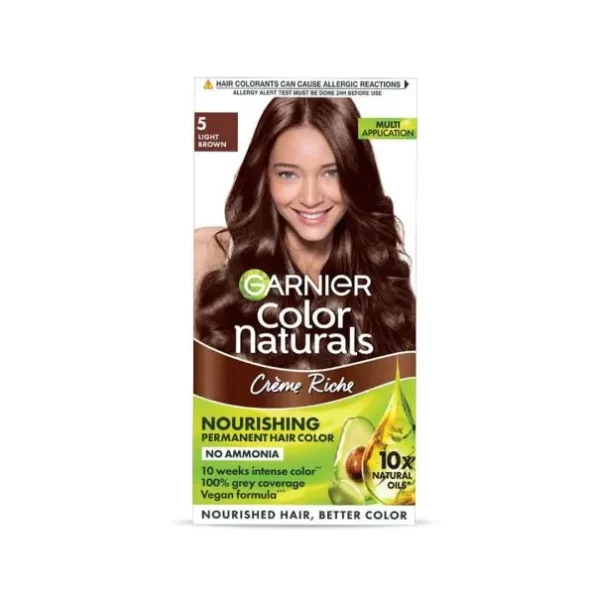 Garnier, Hair Colouring Creme, Long-lasting Colour, Smoothness & Shine, Color Naturals, Shade: 5 Light Brown, 70ml + 60g, Herbkart8t761fcMpa-FUL.webp, Herbkart8t761fcMpa FUL